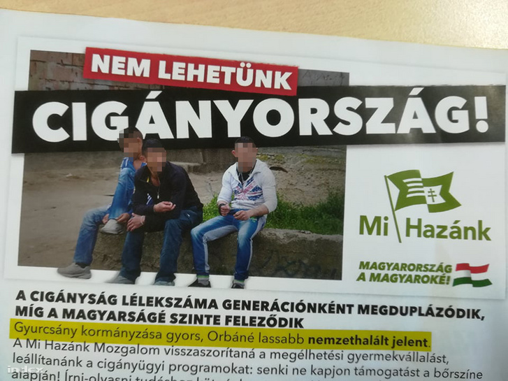 Mi Hazánk (“Our Homeland”) political party distributes openly racist leaflets