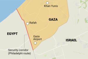 A Philadelphia folyosó a Gázai-övezet déli, egyiptomi határánál
