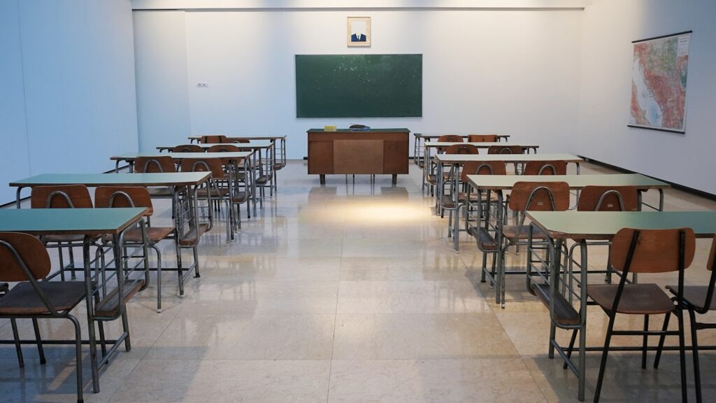 brown wooden table and chairs school iskola