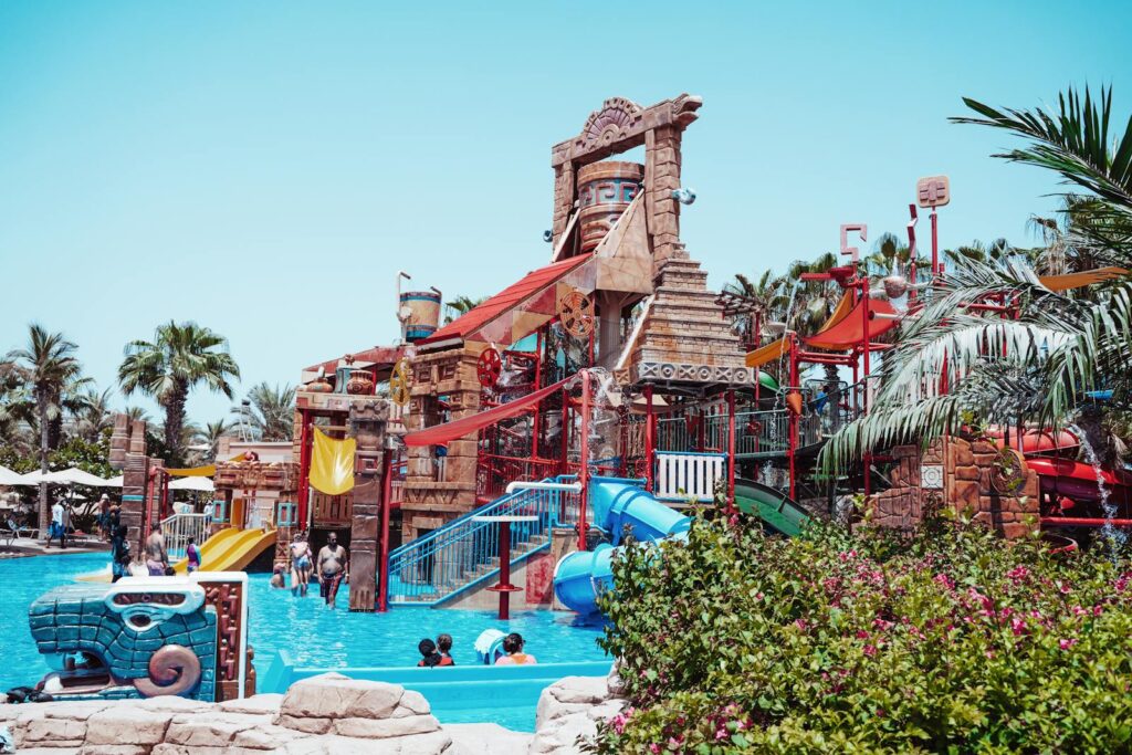 Experience fun and excitement at a lively waterpark in Dubai, perfect for family adventures and thrilling slides.