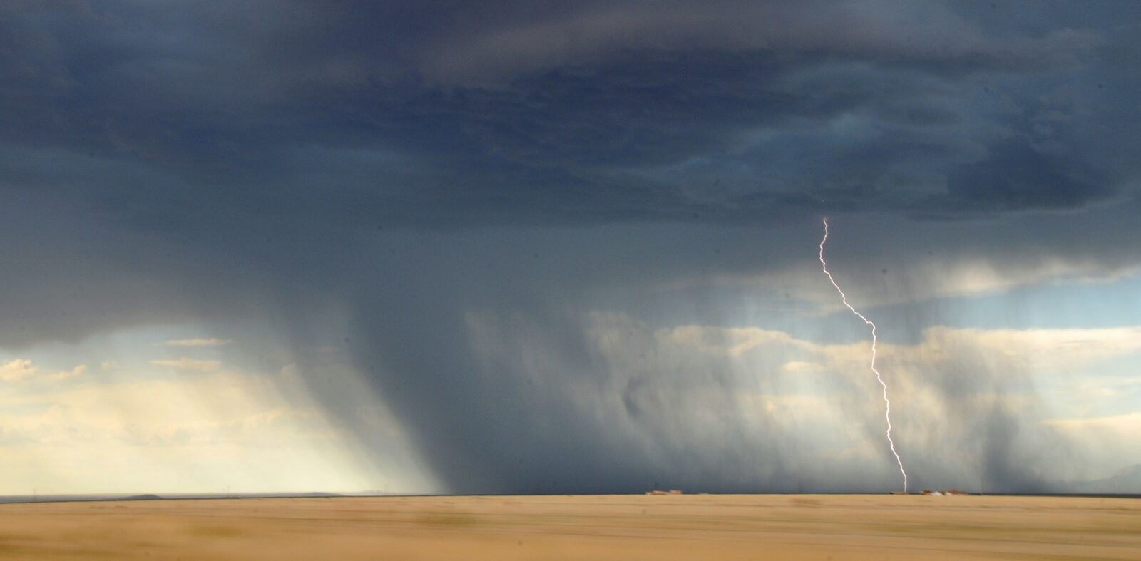 lightning struck on desert