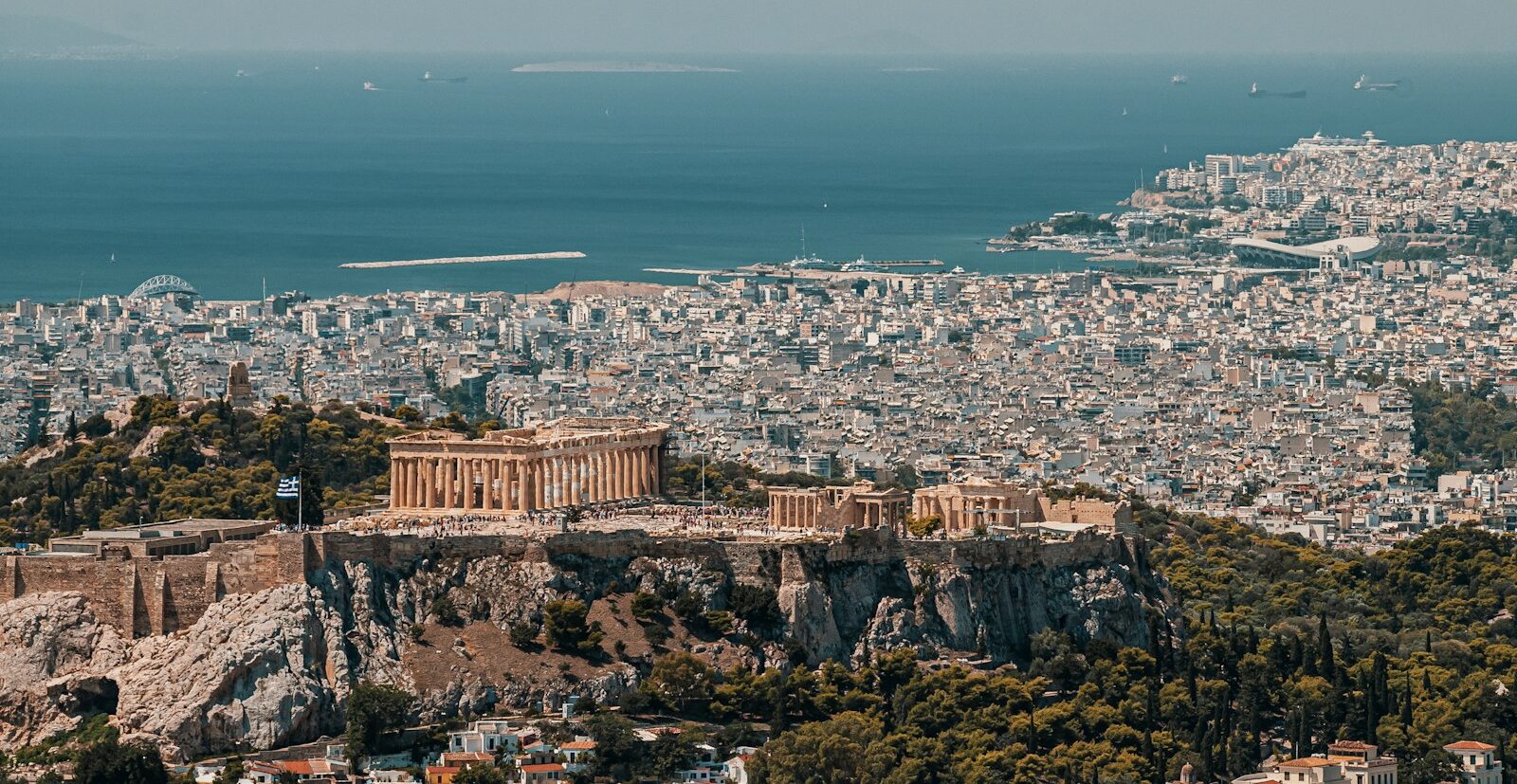 a view of a city from a high point of view