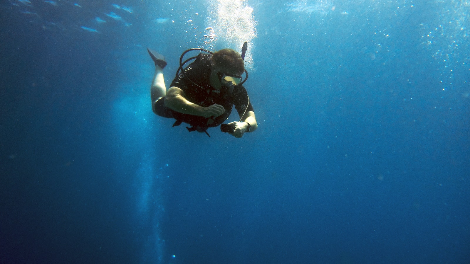 a person scuba diving