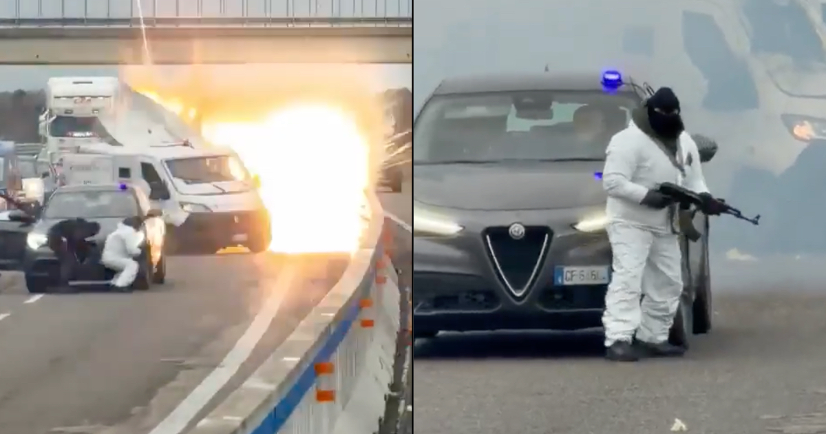 Elképesztő felvételek: autópályán robbantott fel egy páncélautót az olasz maffia