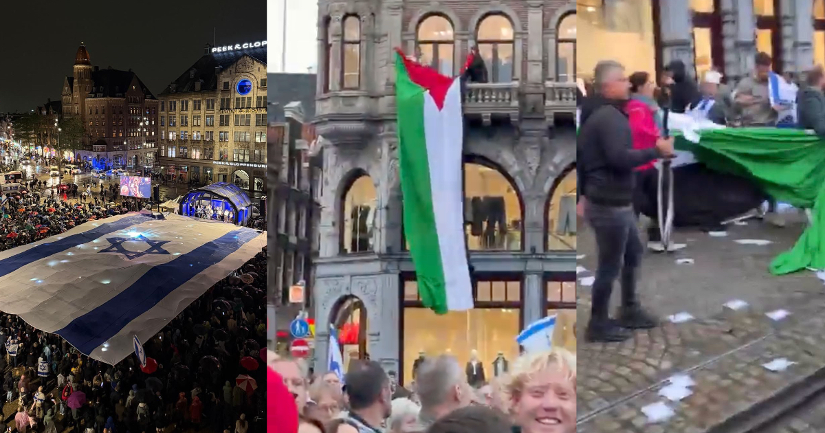 Videó: cionista keresztények letépték Amszterdam legnagyobb palesztin zászlóját