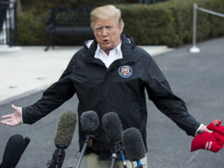 epa07422487 US President Donald J. Trump delivers remarks to members of the news media outside the South Portico before departing the South Lawn of the White House by Marine One, in Washington, DC, USA, 08 March 2019. Trump called the anti-hate resolution passed in US House of Representatives 'a disgrace', and said he felt 'very badly' for his former campaign chair Paul Manafort. Trump travels to Alabama to view damage from numerous tornadoes that devastated some areas of the state, killing twenty-three people.